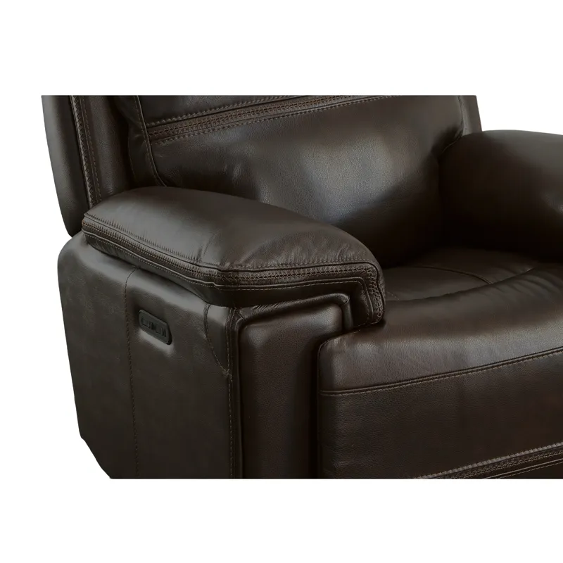 Fenwick Leather Power Gliding Recliner w/Power Headrest
