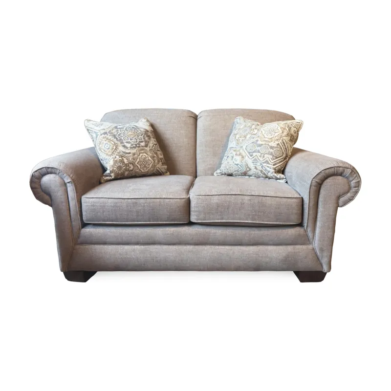 Monroe Loveseat - Lucille Mushroom w/Garcia Toast Pillows