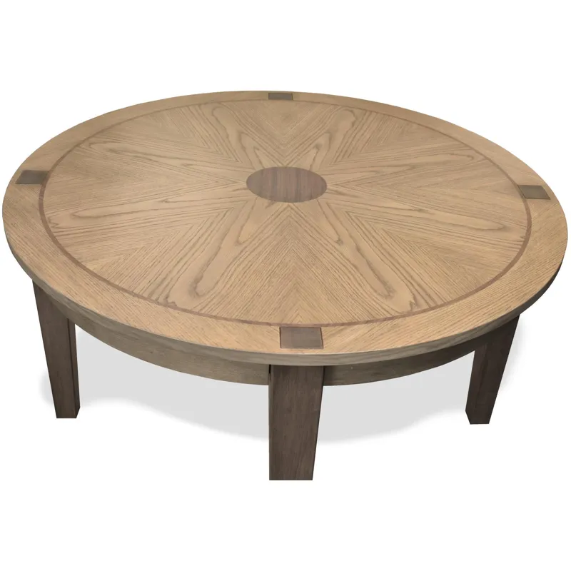 Sun Haven - 52" Round Dining Table - Oak and Walnut Finish