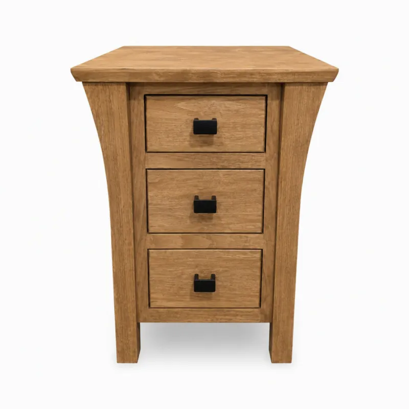 Marco Maple 3 Drawer Nightstand - Latte