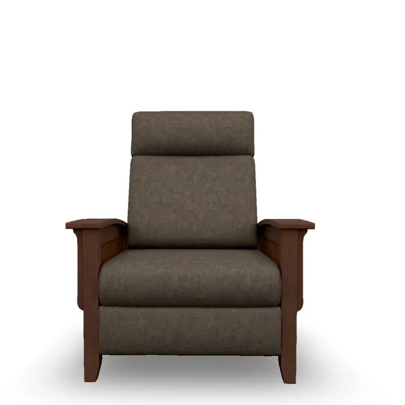 Tuscan Fabric High Leg Recliner - Distressed Pecan