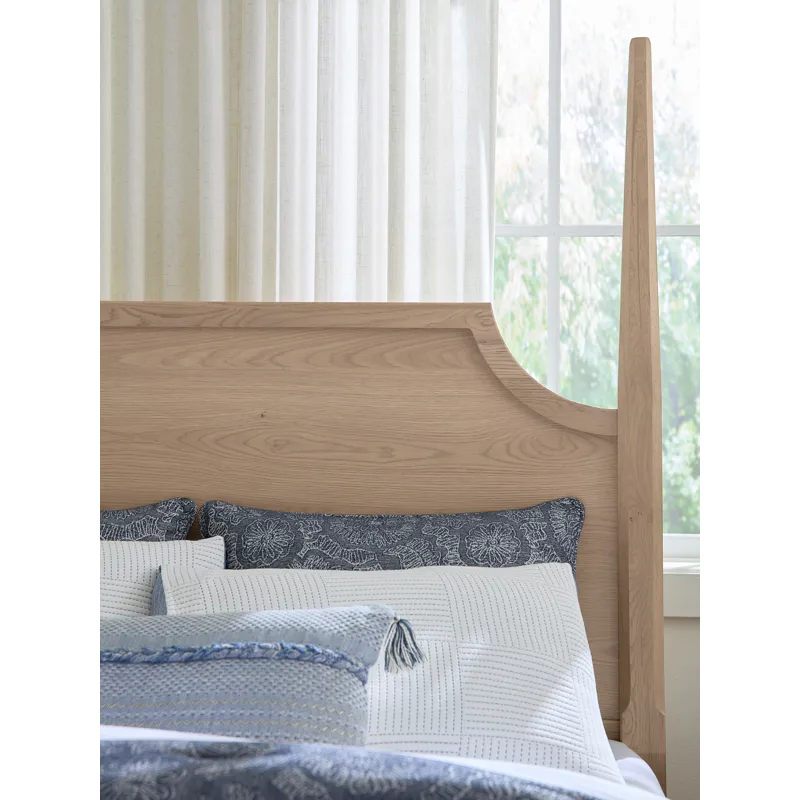 Tide & Timber-Clear Oak Pencil Poster Bed - Queen