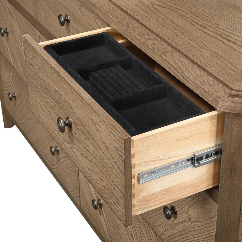 Sun Haven 7-Drawer Dresser - Walnut and Oak Finish