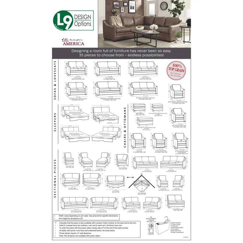 2 PC Leather Sectional