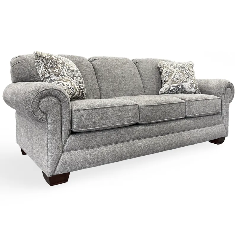Monroe Sofa - Lucille Mushroom w/Garcia Toast Pillow