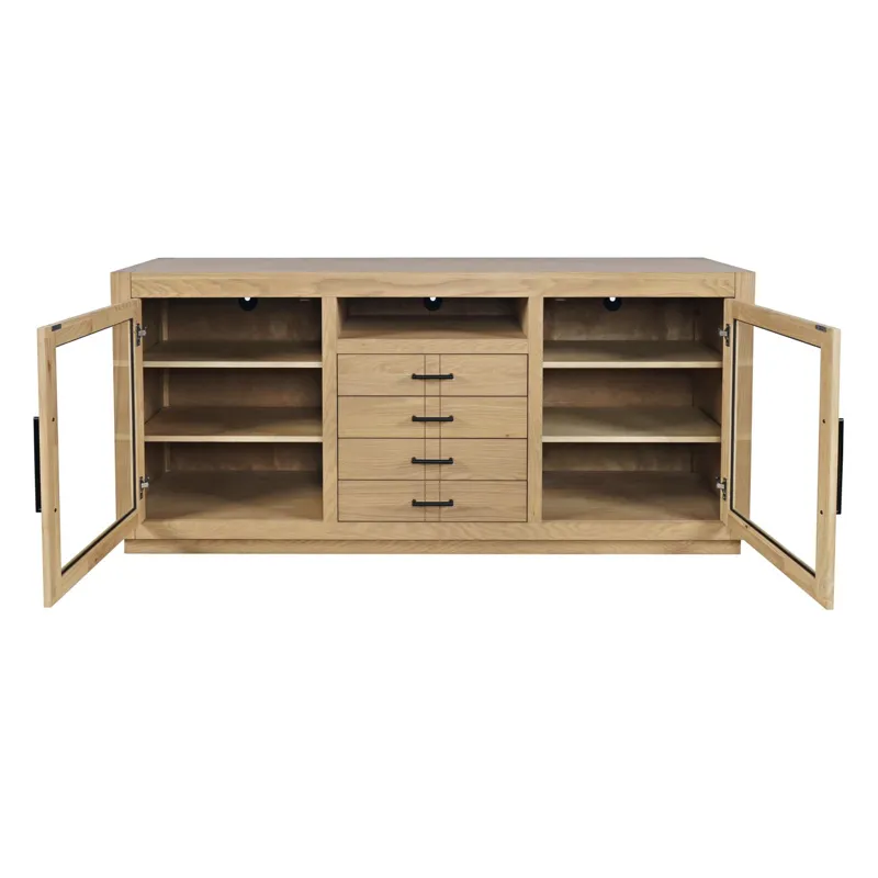 Auburn Hills 60" Contemporary Media Console - Light Oak