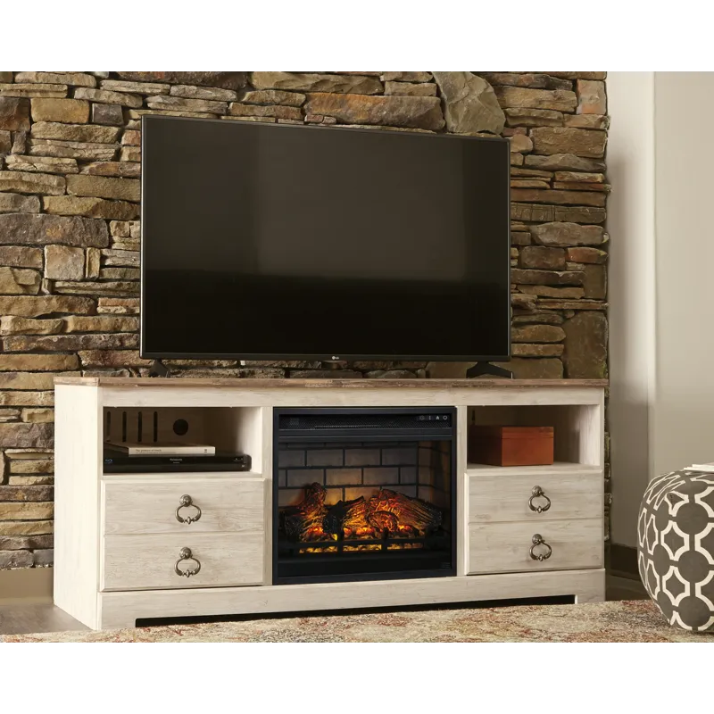 Willowton 64" TV Stand with Electric Fireplace