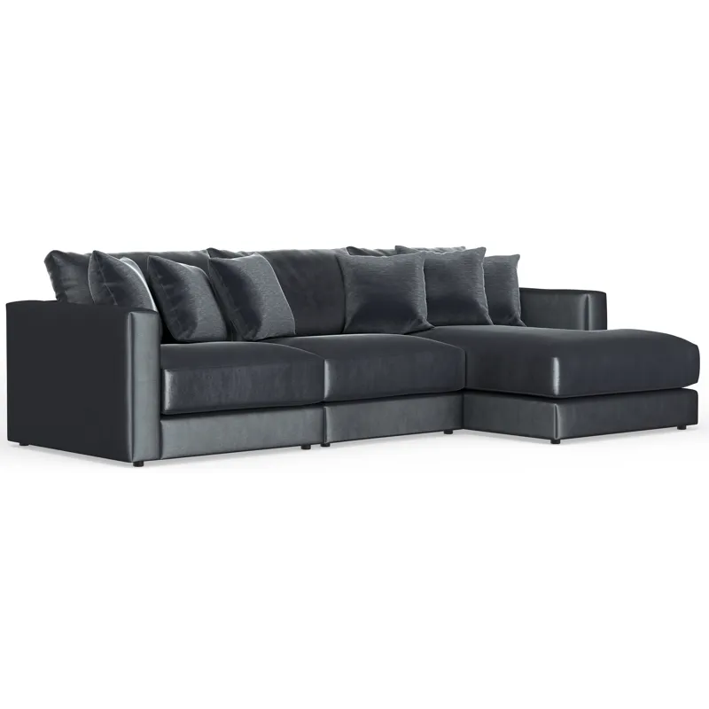 Remington 3 Piece Sectional Sofa Chaise - Slate