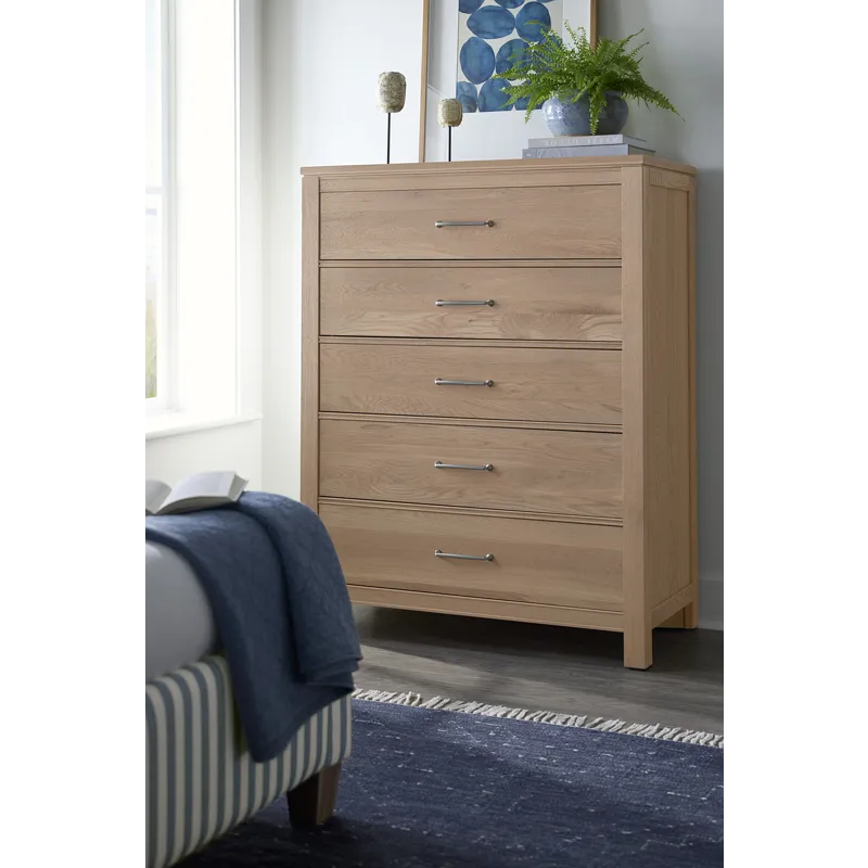 Tide & Timber-Clear Oak Chest 5 Drawer