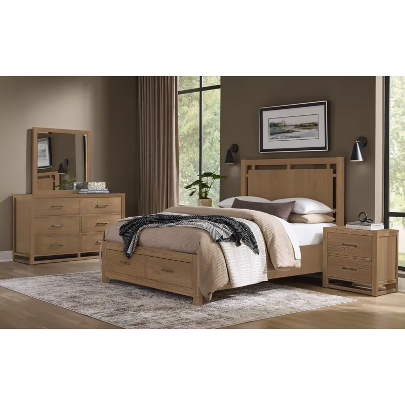 Lodge & Loft-Blond Oak Nightstand 2 Drawer