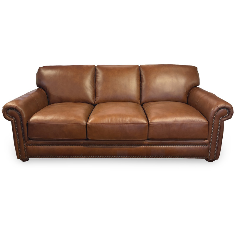 London Walnut Leather Sofa 10111-30-LONDONWALNUT by Futura at Old