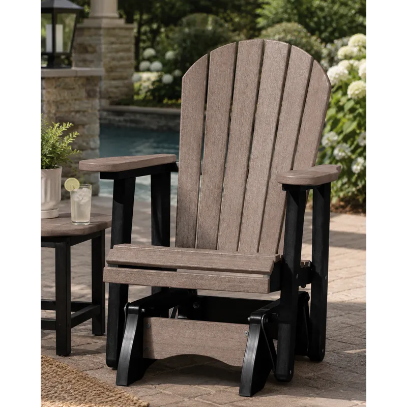 Cambridge Outdoor Single Glider Chair - Weathered Wood/Black