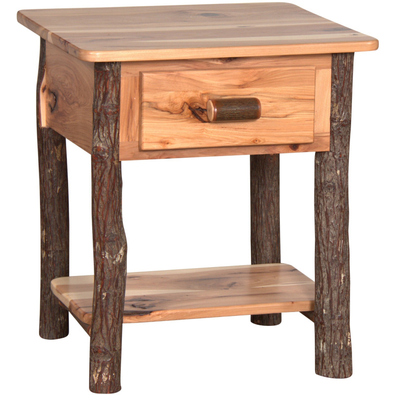 Hickory Single Drawer End Table