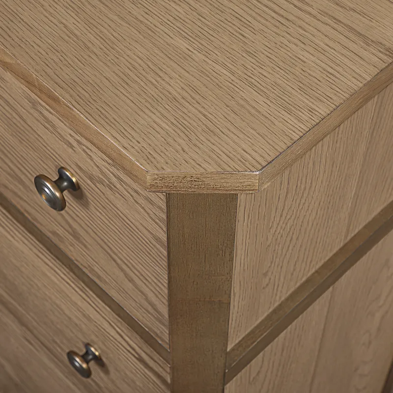 Sun Haven Mirrored Door Chest - Walnut and Oak Finish