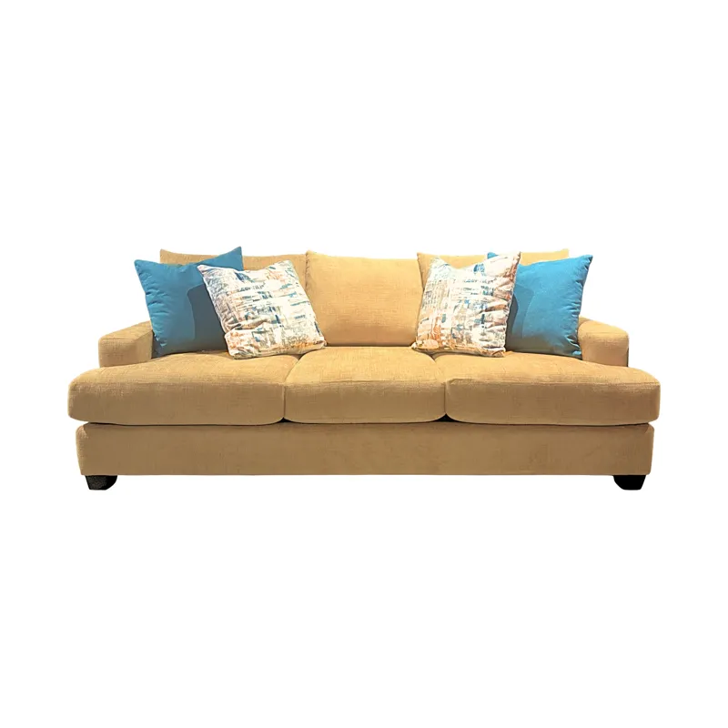 Waffle Gold Upholstered Sofa