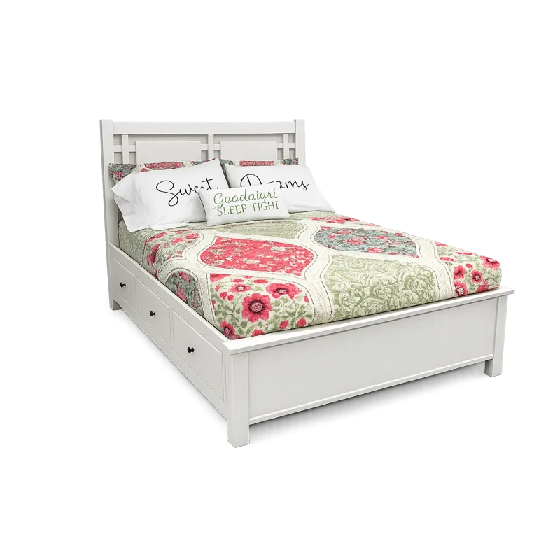 2 West Full Storage Bed - Linen White 
