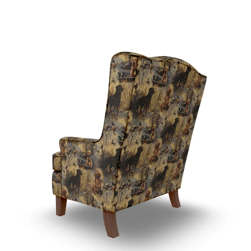 Andrea Fabric Stationary Chair - Dark Walnut