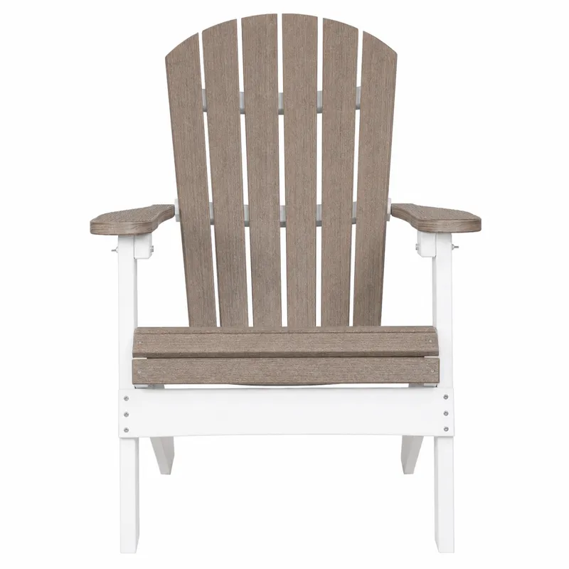 Cambridge Adirondack Outdoor Folding Chair - Weathered Wood/White