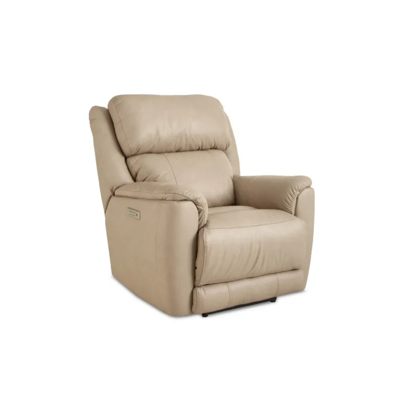 Tuscany 212 Zero Gravity Power Leather Recliner - Stonewash
