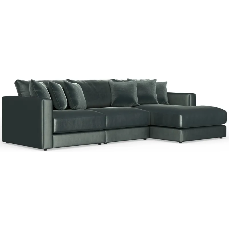 Remminton 3 PC Sectional Sofa Chaise - Pine