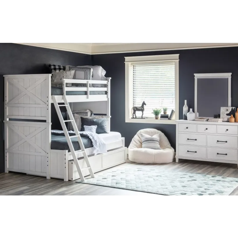Flatiron White Trundle Storage Drawer White Finis