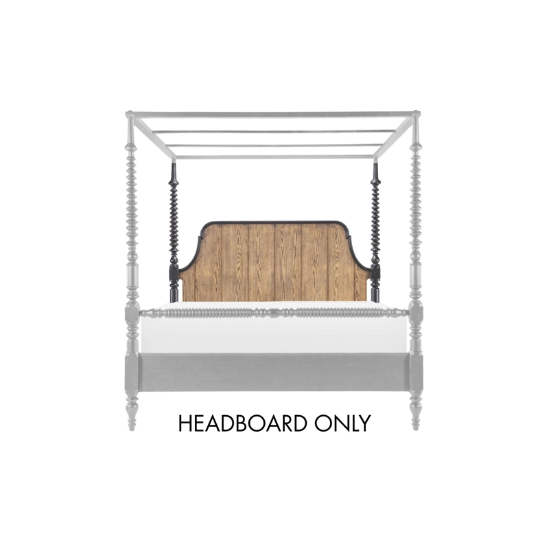 Vintage Market Bobbin Post Queen Headboard - Kettle Black / Barnwood
