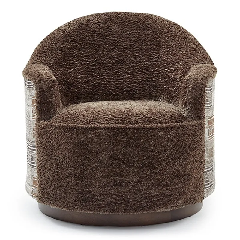 April Fabric Swivel Glider Chair - Chocolate
