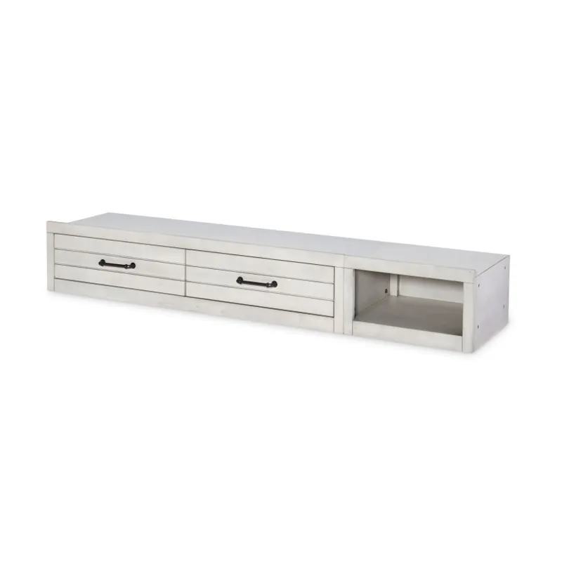 Summer Camp White Underbed Storage Unit White Fin
