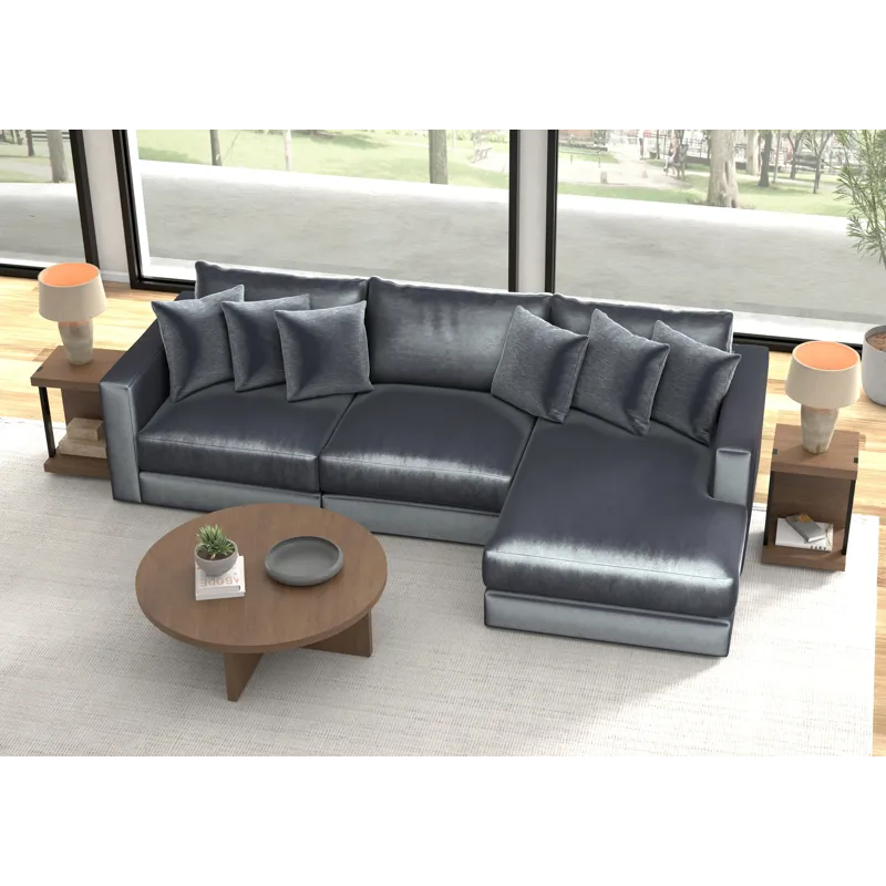 Remington 3 Piece Sectional Sofa Chaise - Slate