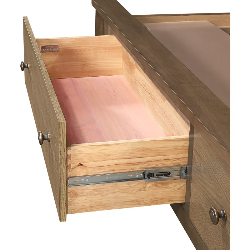 Sun Haven Storage Bed - Oak and Walnut Finish