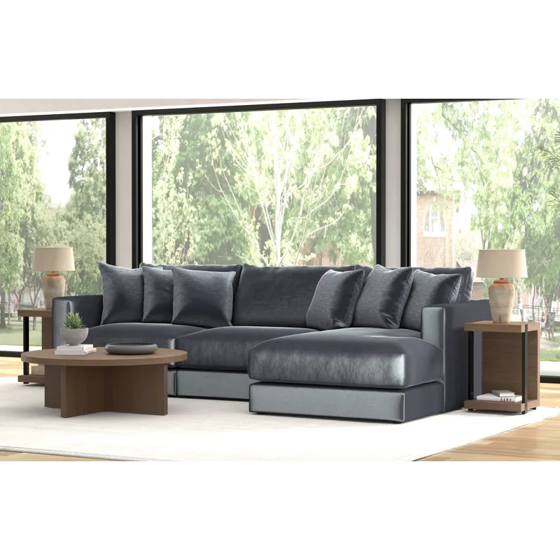 Remington 3 Piece Sectional Sofa Chaise - Slate