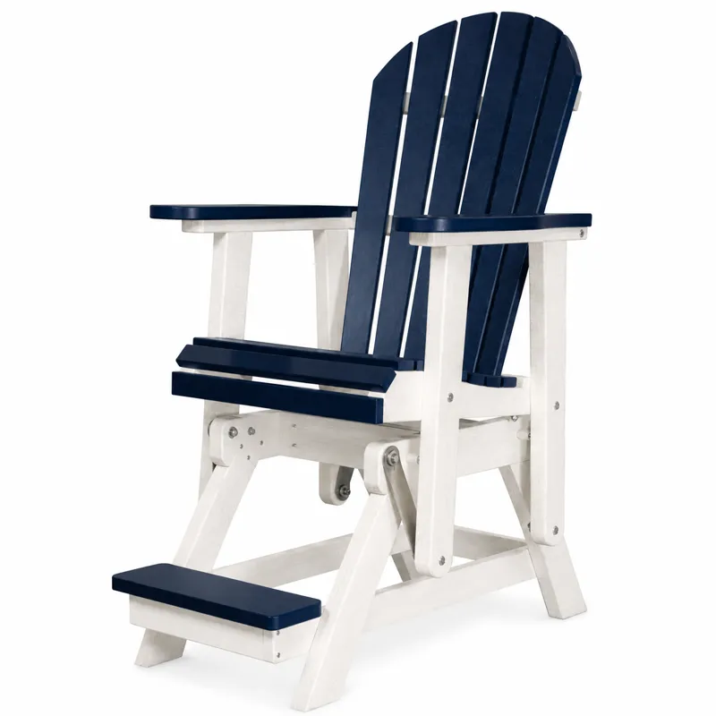 Cambridge Outdoor Single Counter Glider Chair - Blue/Seashell