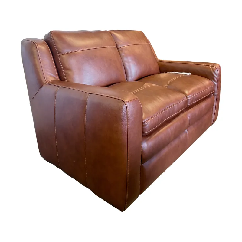 Berlin Chestnut Leather Loveseat