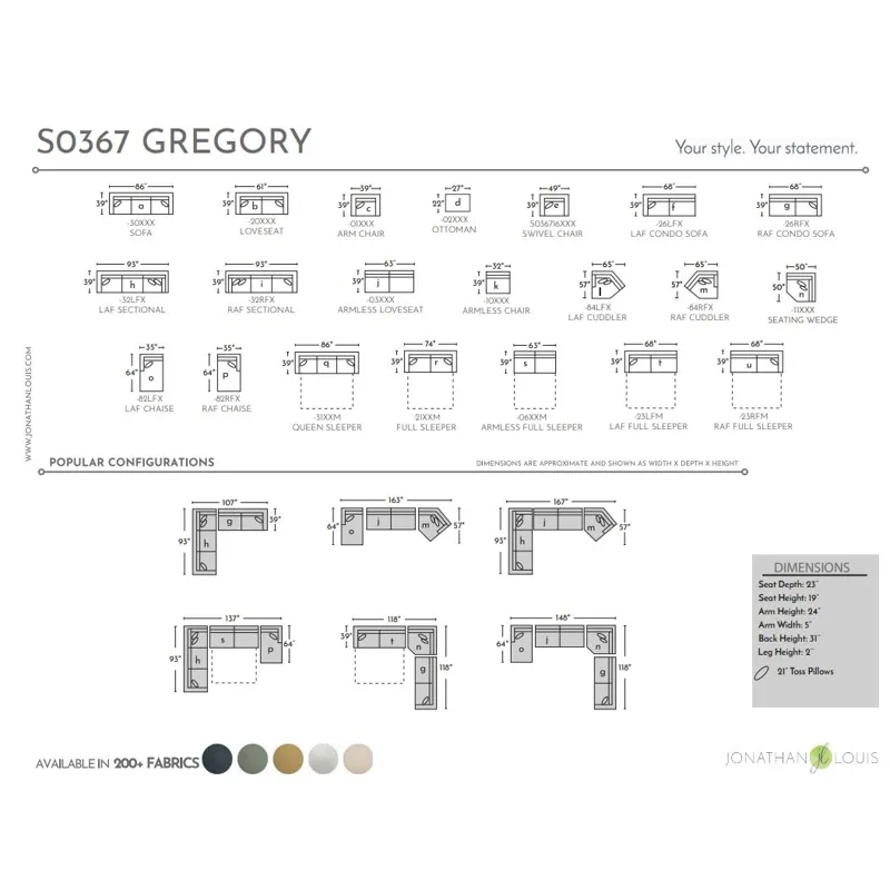 Gregory 3 PC Sectional