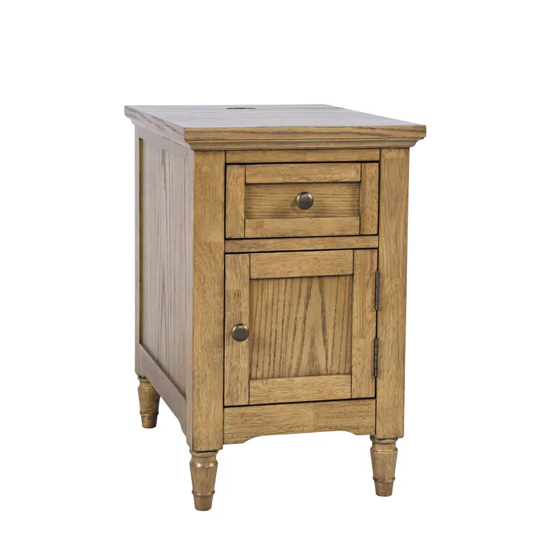 Brentwood Modern Transitional USB Charging End Table With Storage Cabinet