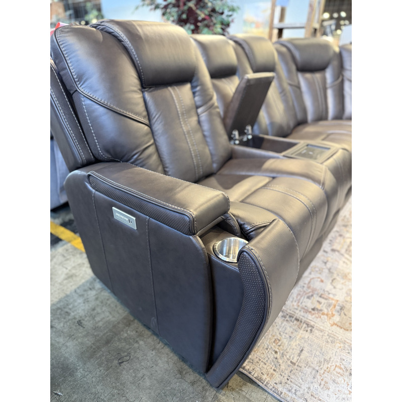 Daniel Kona Earth Immersive Audio 7 Piece Leather Sectional - Thumbnail 2