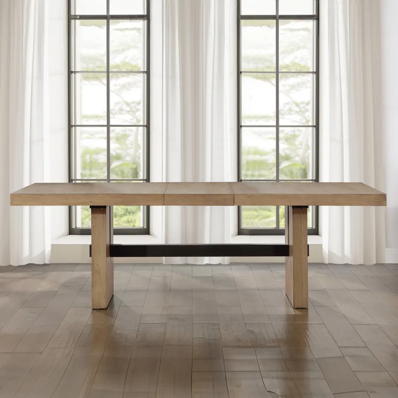 Aubrey 78-96" Dining Table, 4 Side Chairs, 2 Arm Chairs, Brown