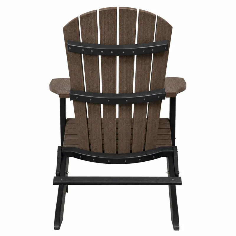 Cambridge Adirondack Outdoor Folding Chair - Brazilian Walnut/Black