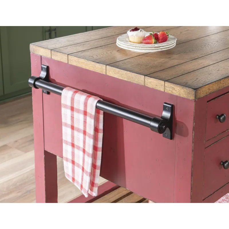 Vintage Market Kitchen Island 6 Drw W/Casters