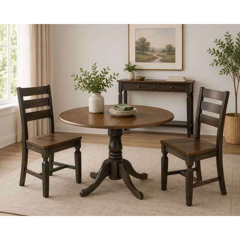 3 PC Dining Set in Hickory &amp; Coal