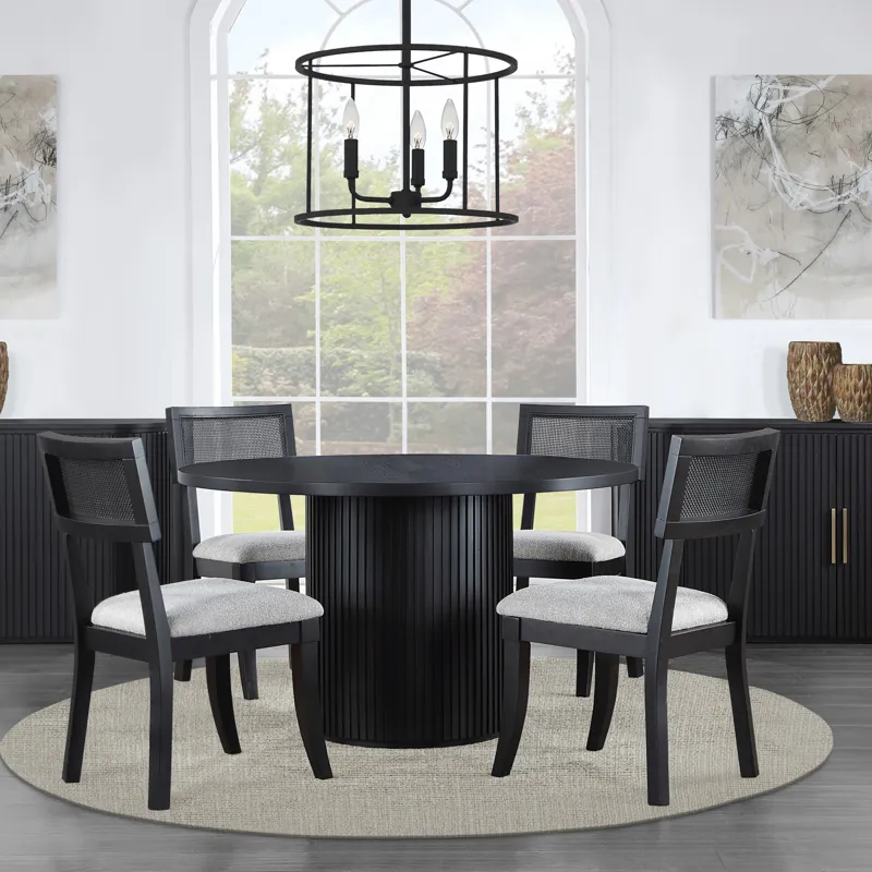 Colvin Black Cane Side Chair