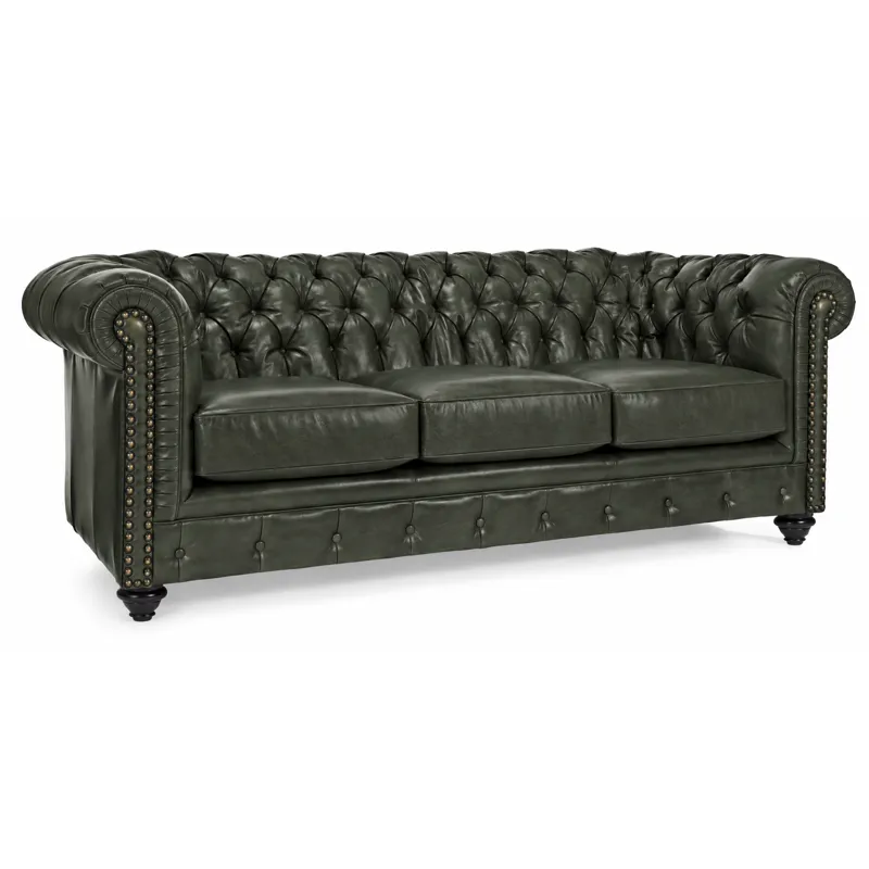 Huntsman Forest Leather Chesterfield Sofa