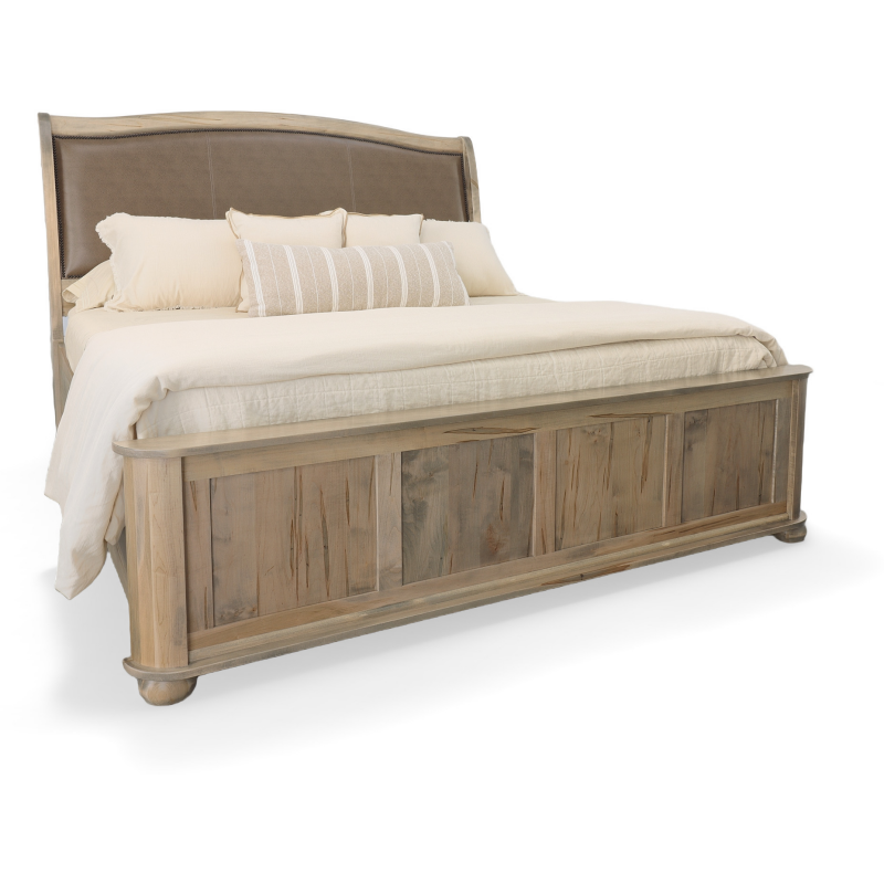 Kingsport King Bed Wormy Maple KGP03122G+0312240+41G by MAVIN at