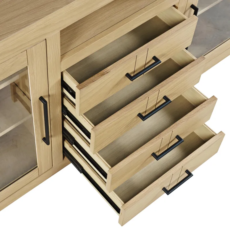 Auburn Hills 60" Contemporary Media Console - Light Oak