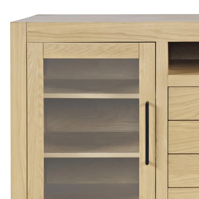 Auburn Hills 60" Contemporary Media Console - Light Oak