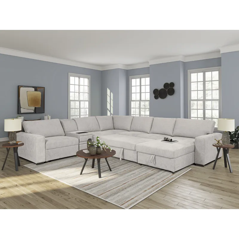 Flaglere 5-Piece Sectional with Pop Up Sleeper and Chaise
