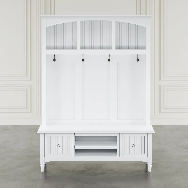 Westport Modern Farmhouse Hall Tree With Storage Bench