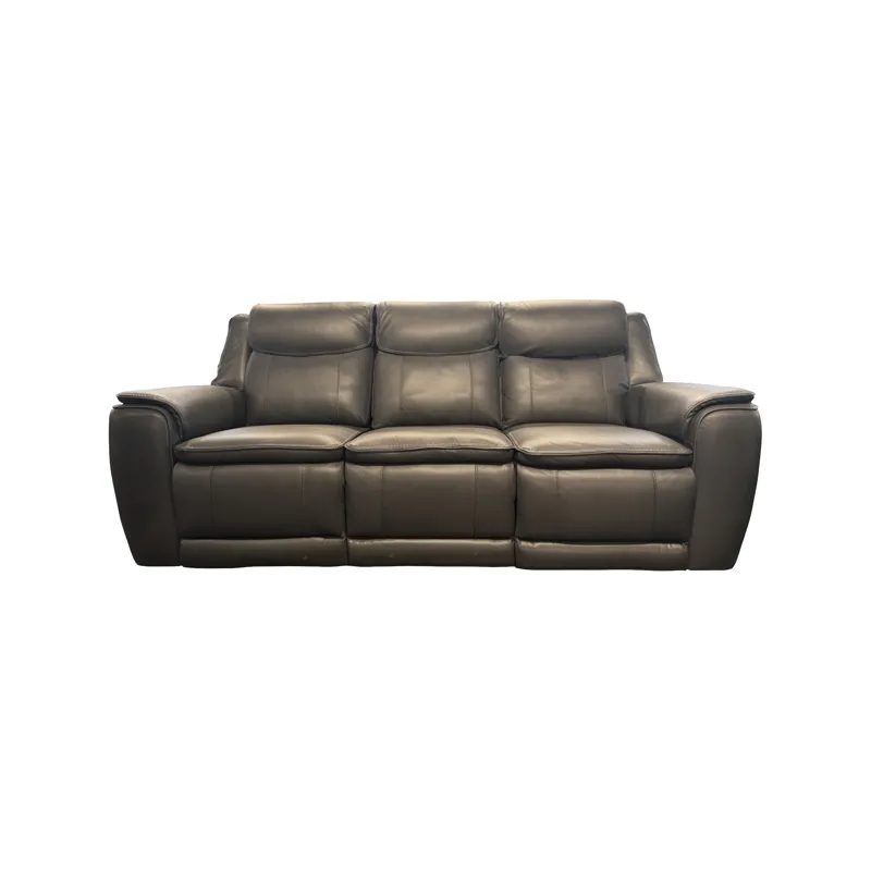 Leather Power Reclining Sofa - Charcoal