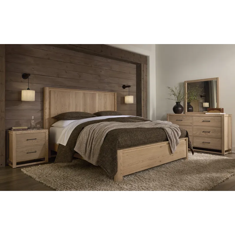 Lodge & Loft-Blond Oak Radius Poster Headboard - Queen