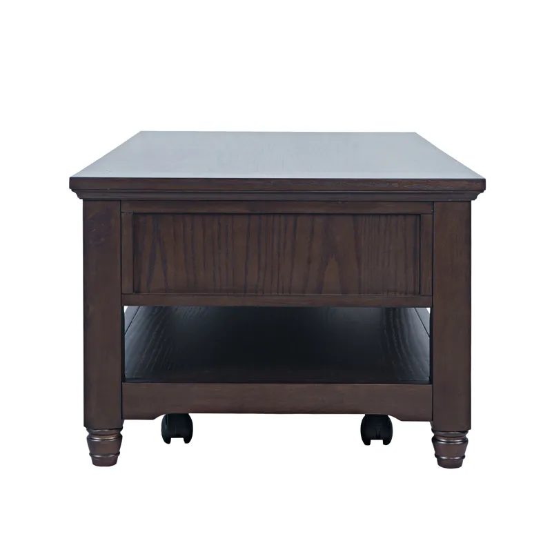 Brentwood Modern Transitional 50" Coffee Table With Storage And Caster Wheels